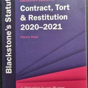 Blackstone's & Statutes: Contract, Tort & Restitution 2020-2021